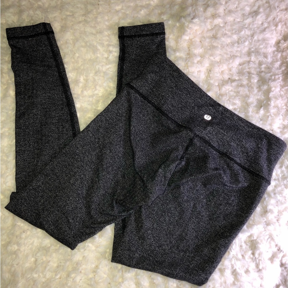 lululemon Athletic-a Wunder High Rise Heathered Black Legging Size 6
